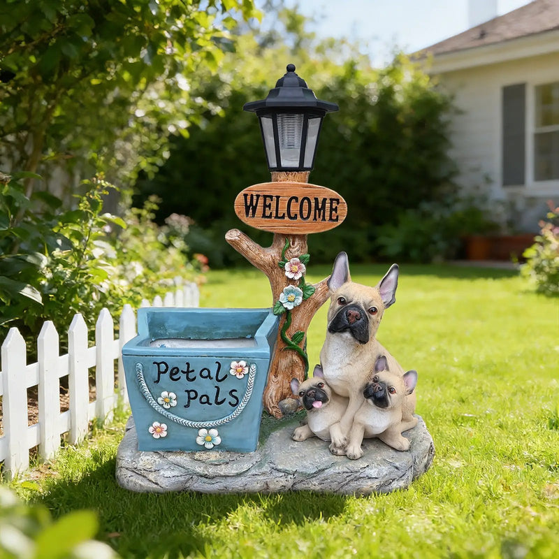 French Bulldog Family Planter Statue by HouseOfZazla