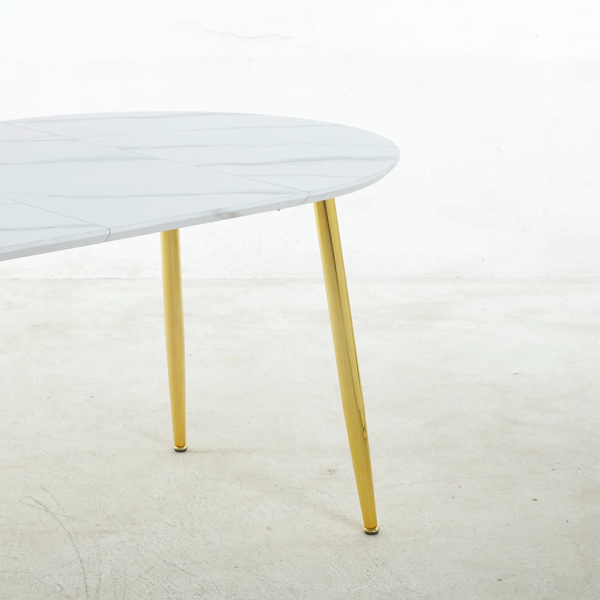 Extendable Oval Dining Table - White Marble by HouseOfZazla