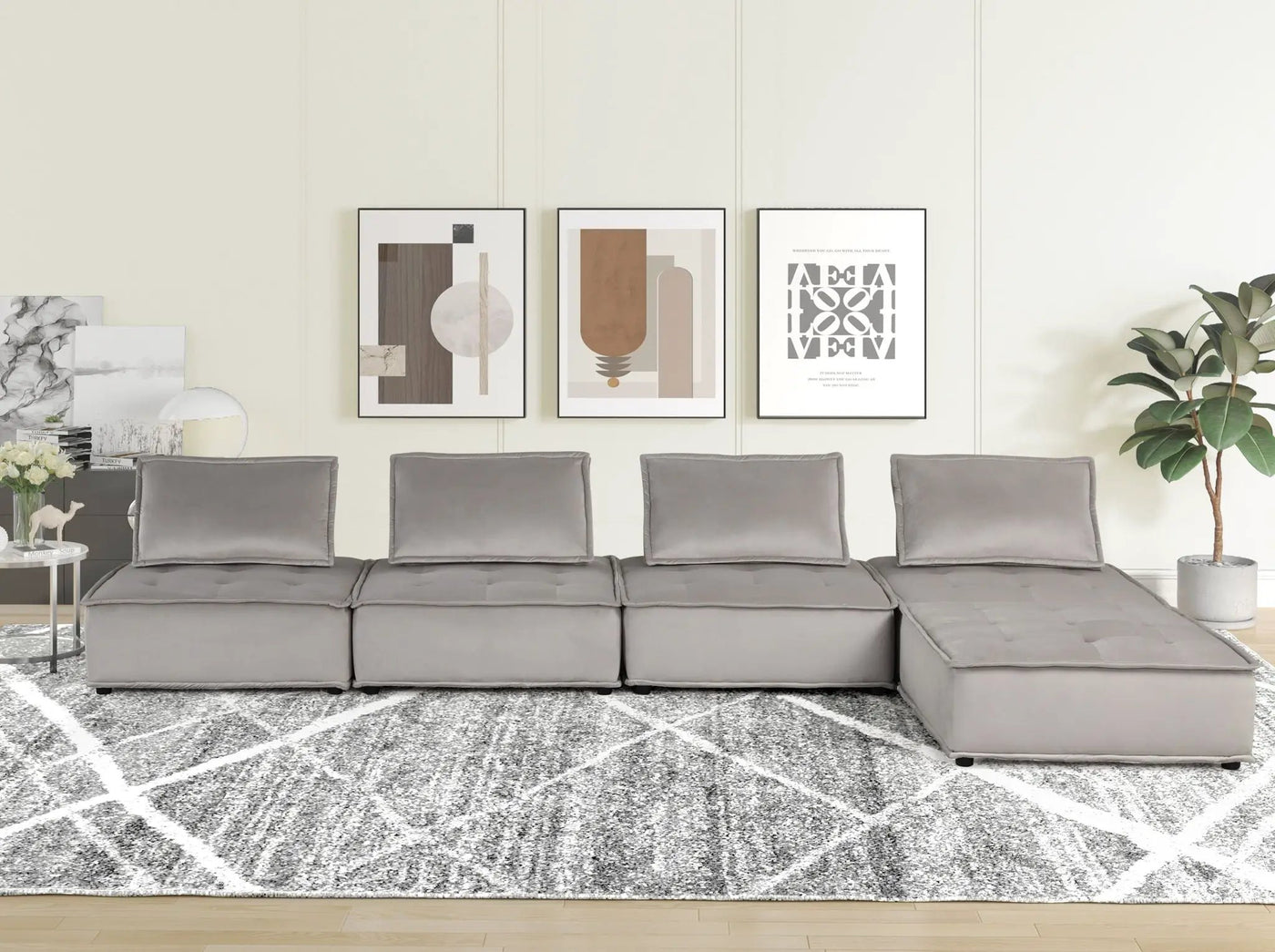 Anna - Stylish Sectional Sofa Ottoman by HouseOfZazla