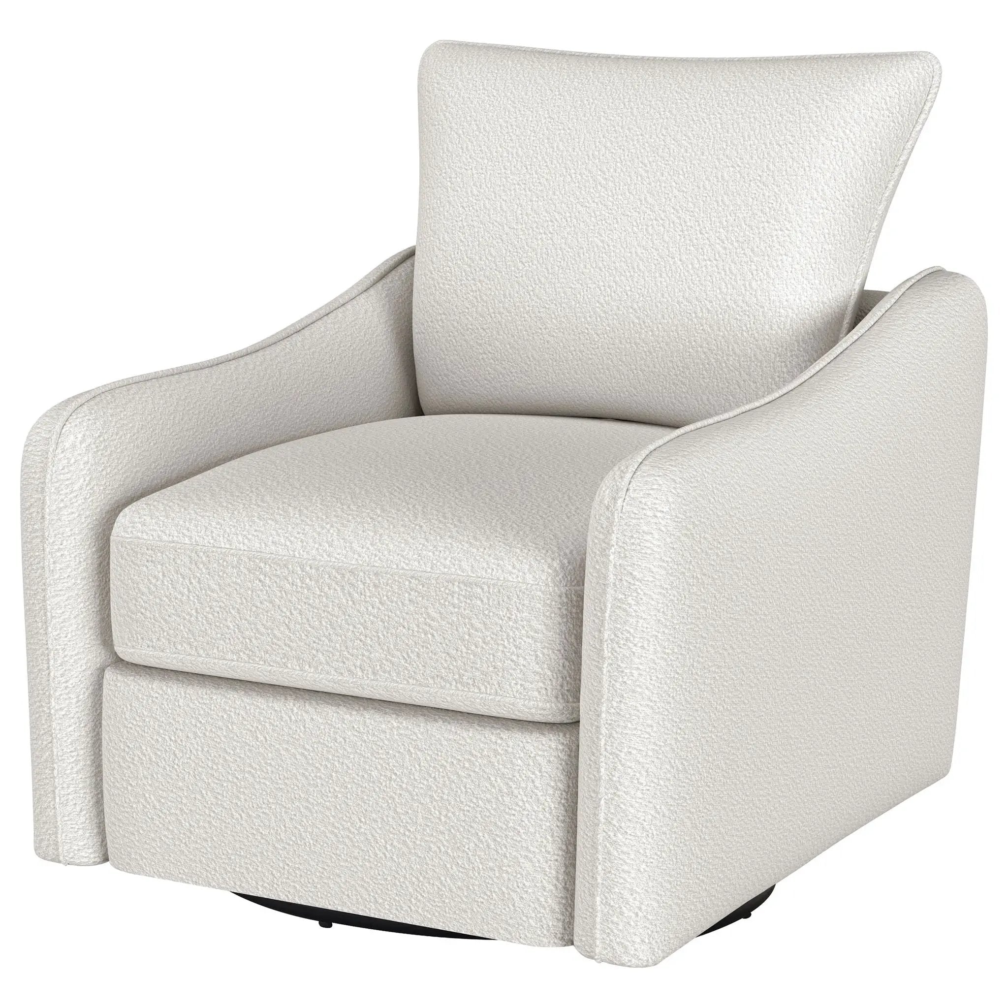 Madia Upholstered Sloped Arm Swivel Glider Chair Vanilla by Unique Piece Furniture