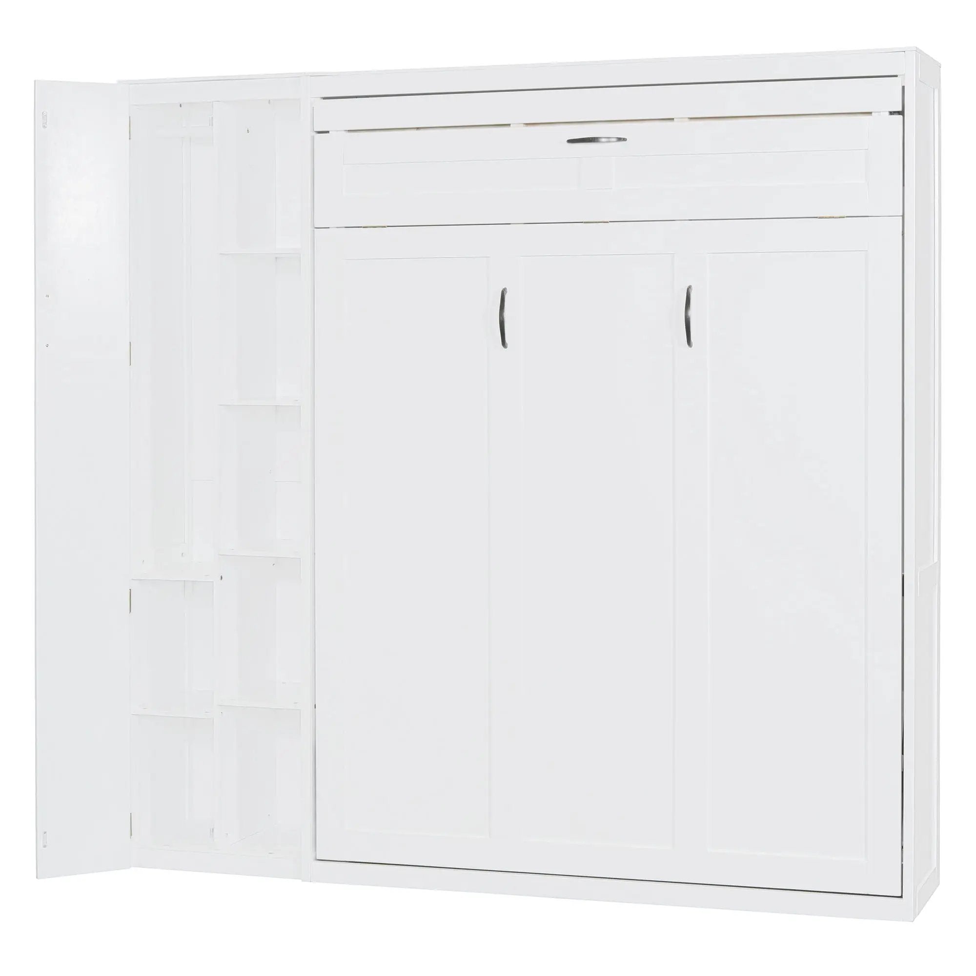 Murphy Wall Bed With Shelves, Wardrobe And LED Lights