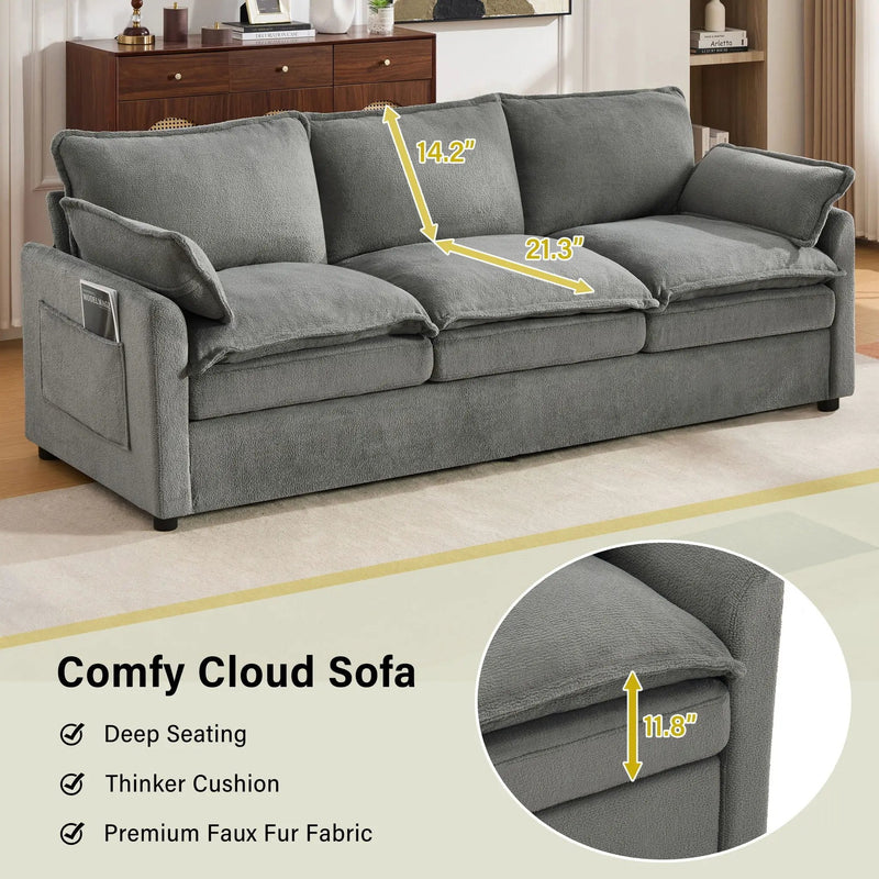 Modern Sofa Set With Double Layer Cushion And Side Storage Pockets by HouseOfZazla