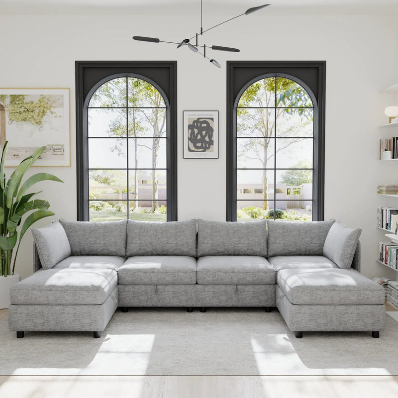 Modular Sectional Sofa, Convertible Sofa Seat With Storage by HouseOfZazla