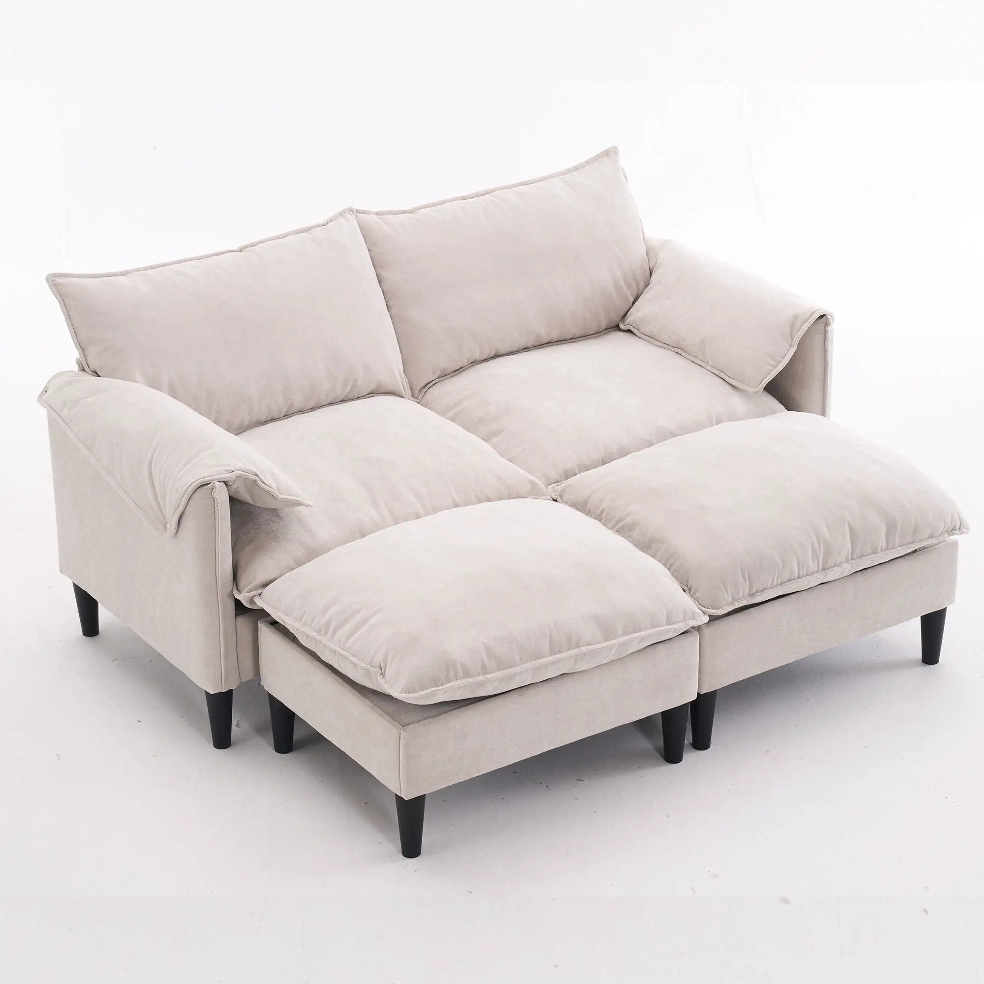 Convertible Combination Sofa With Footstools With Storage by HouseOfZazla
