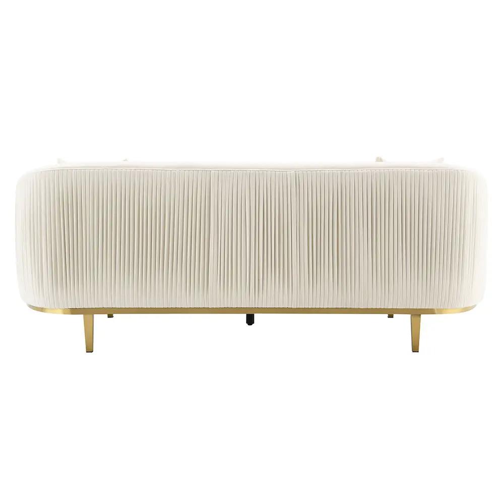 Martina - Sofa With 2 Pillows - Ivory Velvet by Unique Piece Furniture