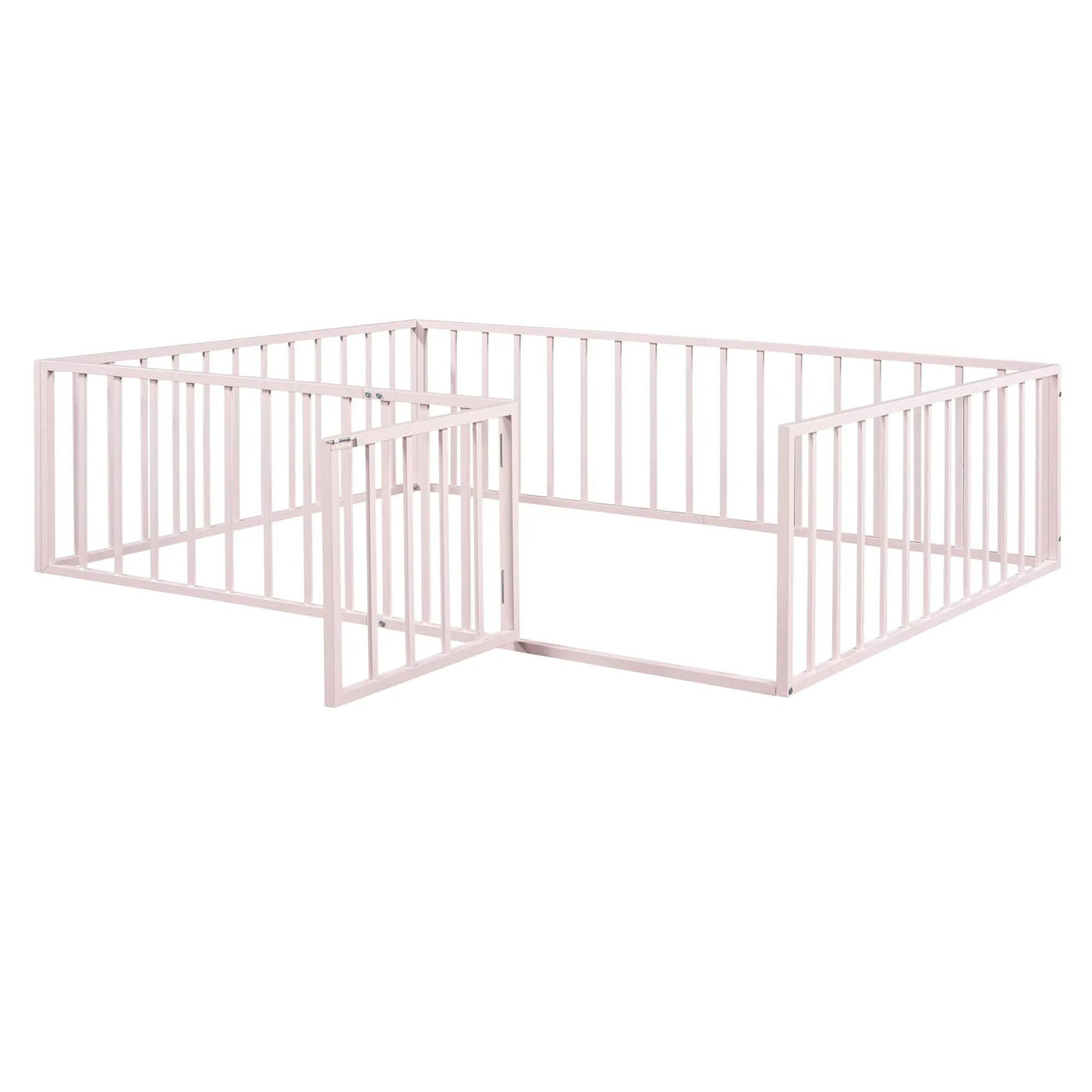 Metal Floor Bed Frame With Fence And Door by Unique Piece Furniture