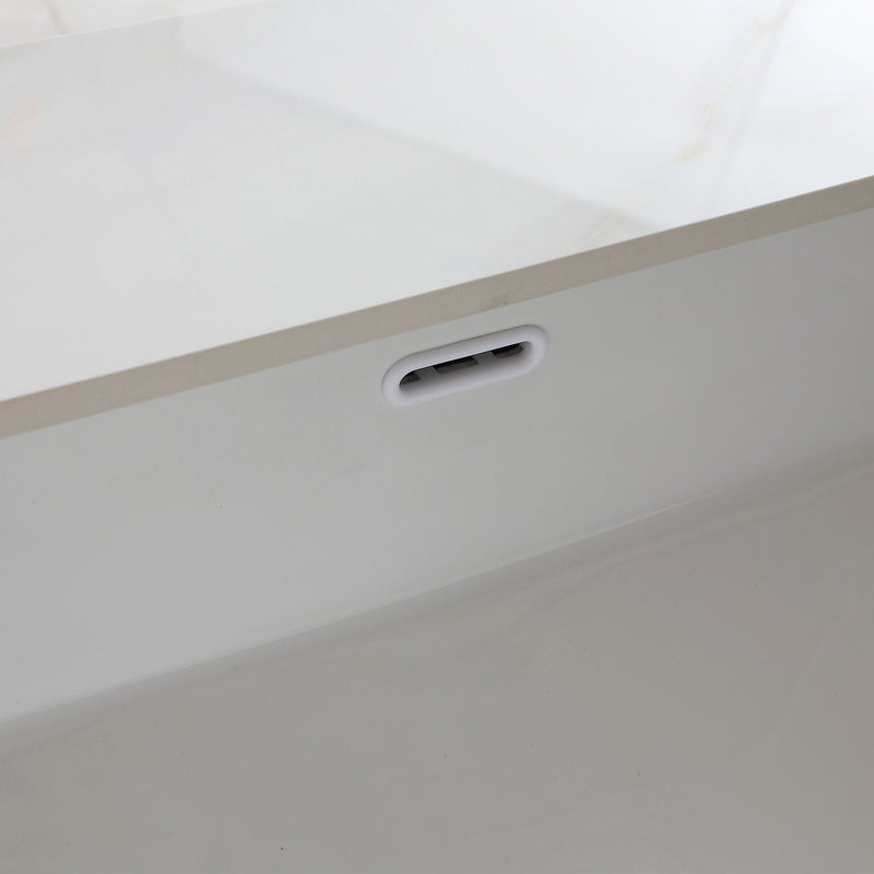 Vanity Top With Undermount Sink And Backsplash, Sintered Stone by HouseOfZazla