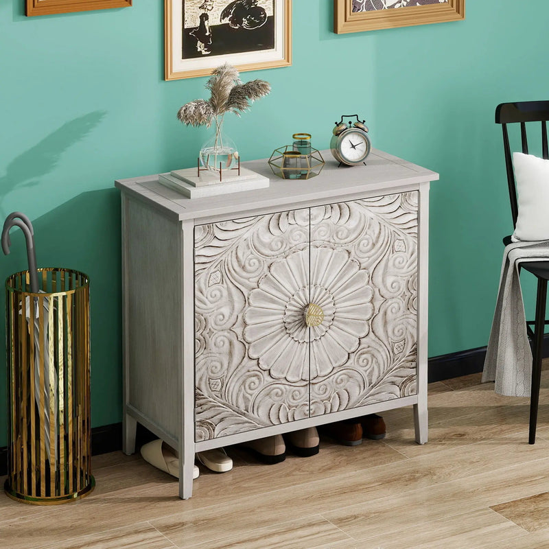 2 Door Cabinet, Suitable For Bedroom - Light Gray
