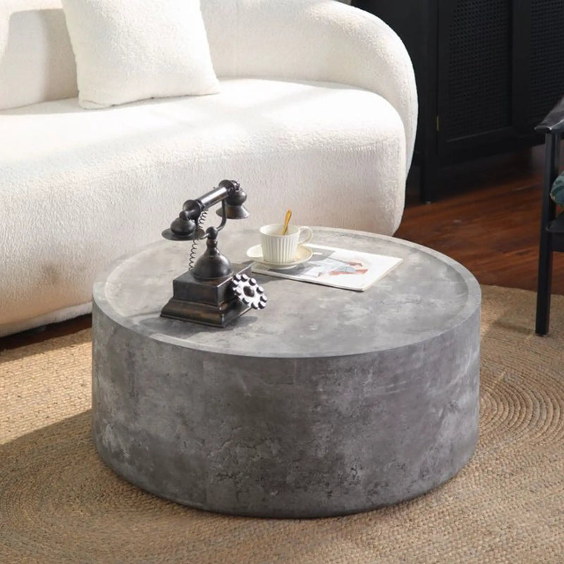 39.37" Round Coffee Table with Faux Concrete Finish by HouseOfZazla