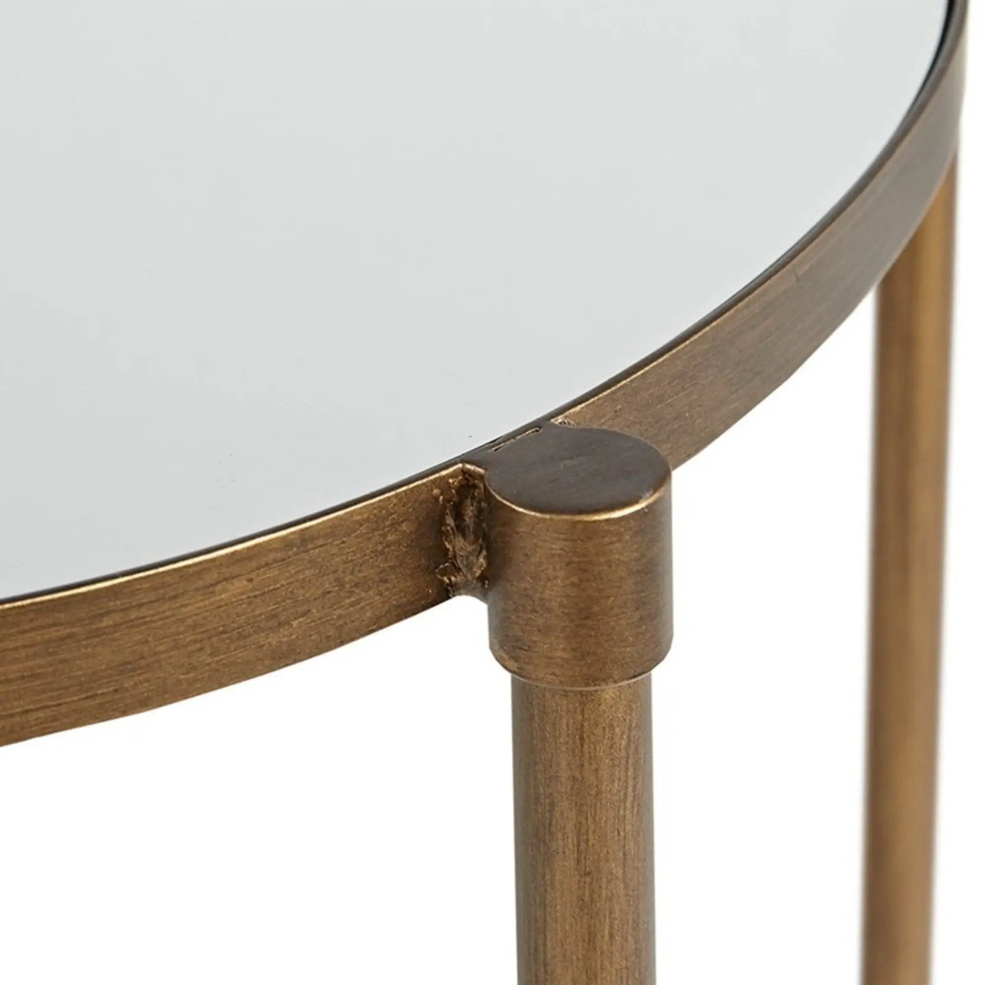 Bedford - Oval Mirror Accent Table - Antique Bronze by Unique Piece Furniture