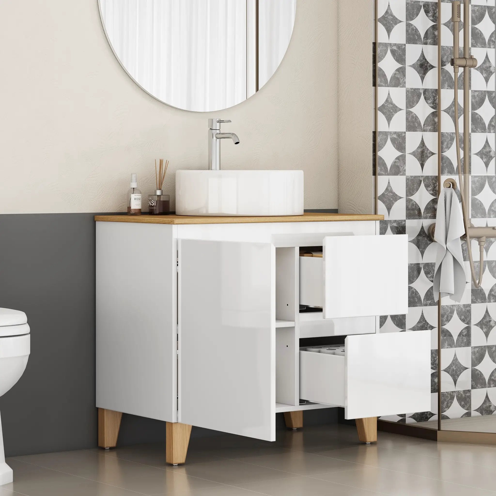 31.5-Inch Modern Bathroom Vanity with Sink Combo by HouseOfZazla