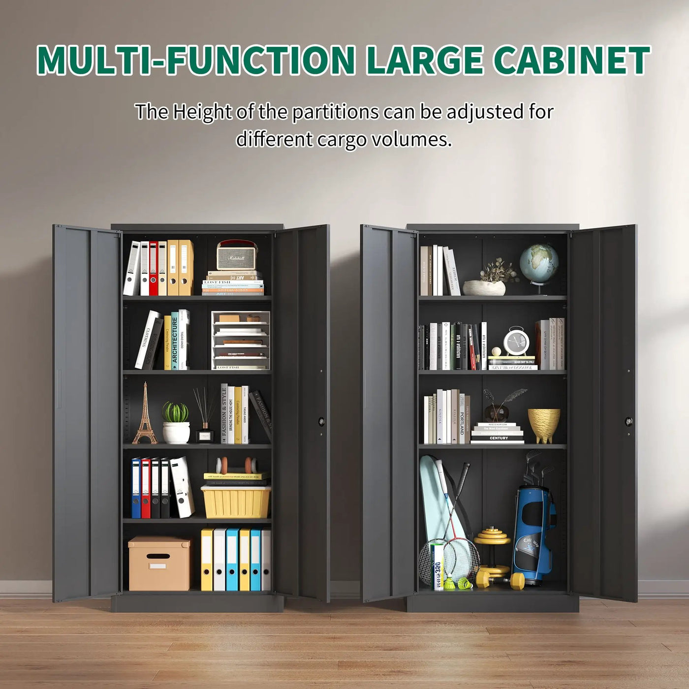 Heavy Metal Garage Storage Cabinet With Locking Doors, Steel, Adjustable Shelves by HouseOfZazla