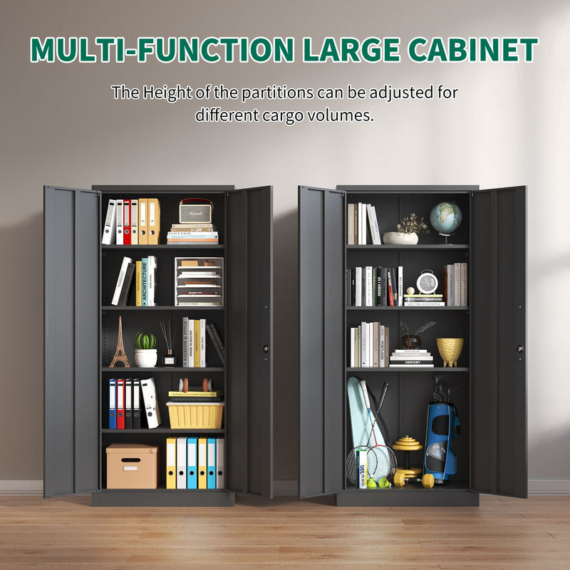 Heavy Metal Garage Storage Cabinet With Locking Doors, Steel, Adjustable Shelves by HouseOfZazla