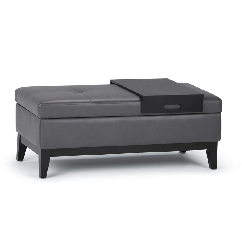 Oregon - Contemporary Storage Ottoman Bench With Tray by Unique Piece Furniture