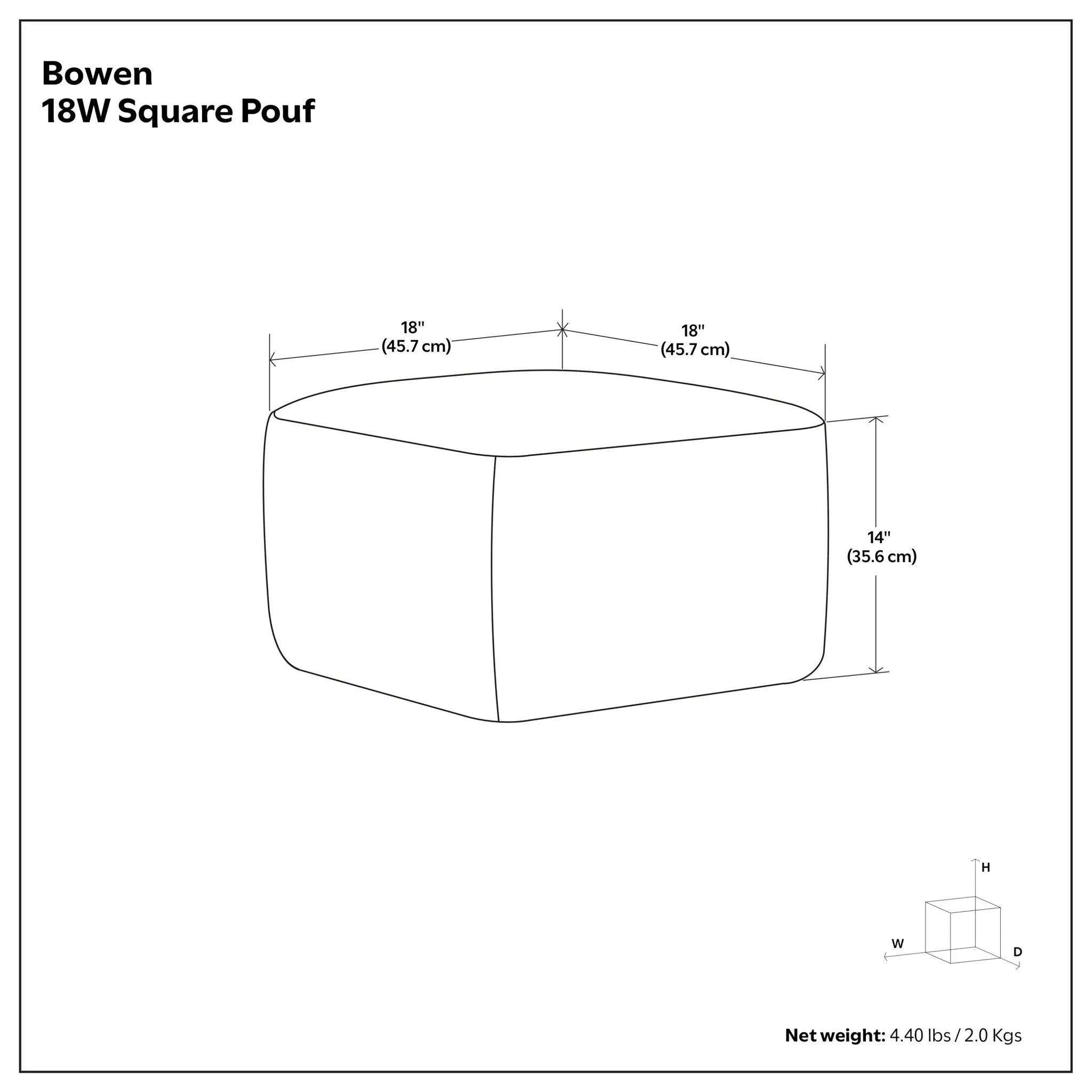 Bowen - Square Pouf - Black by Unique Piece Furniture