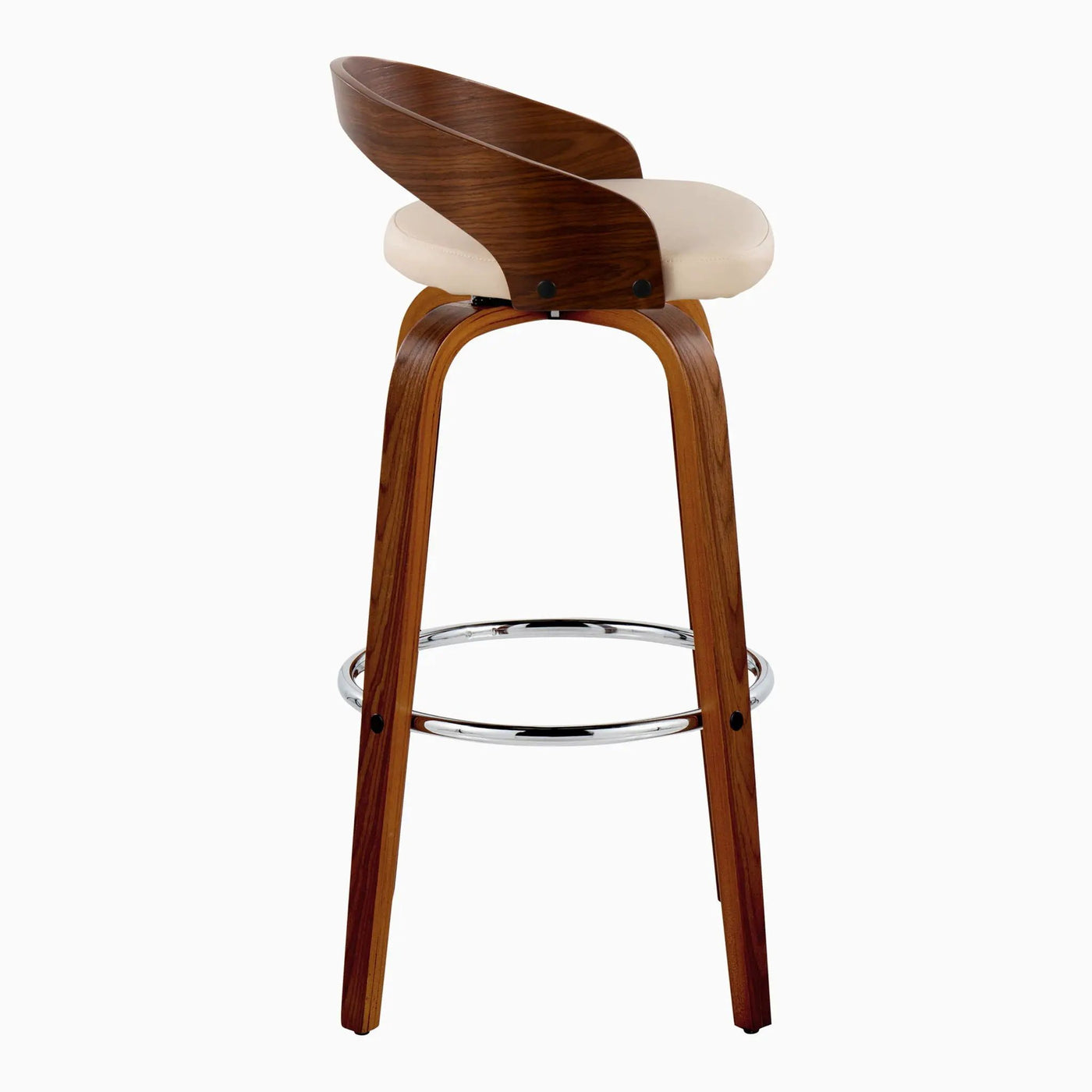 Grotto - Contemporary Fixed Height Barstool With Swivel With Round Footrest (Set of 2) by HouseOfZazla