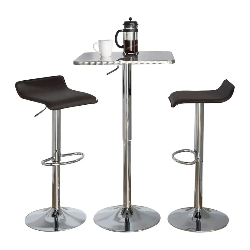Ale - 3 Piece Bar Set Bistro Square Contemporary Adjustable Oval Footrest by HouseOfZazla