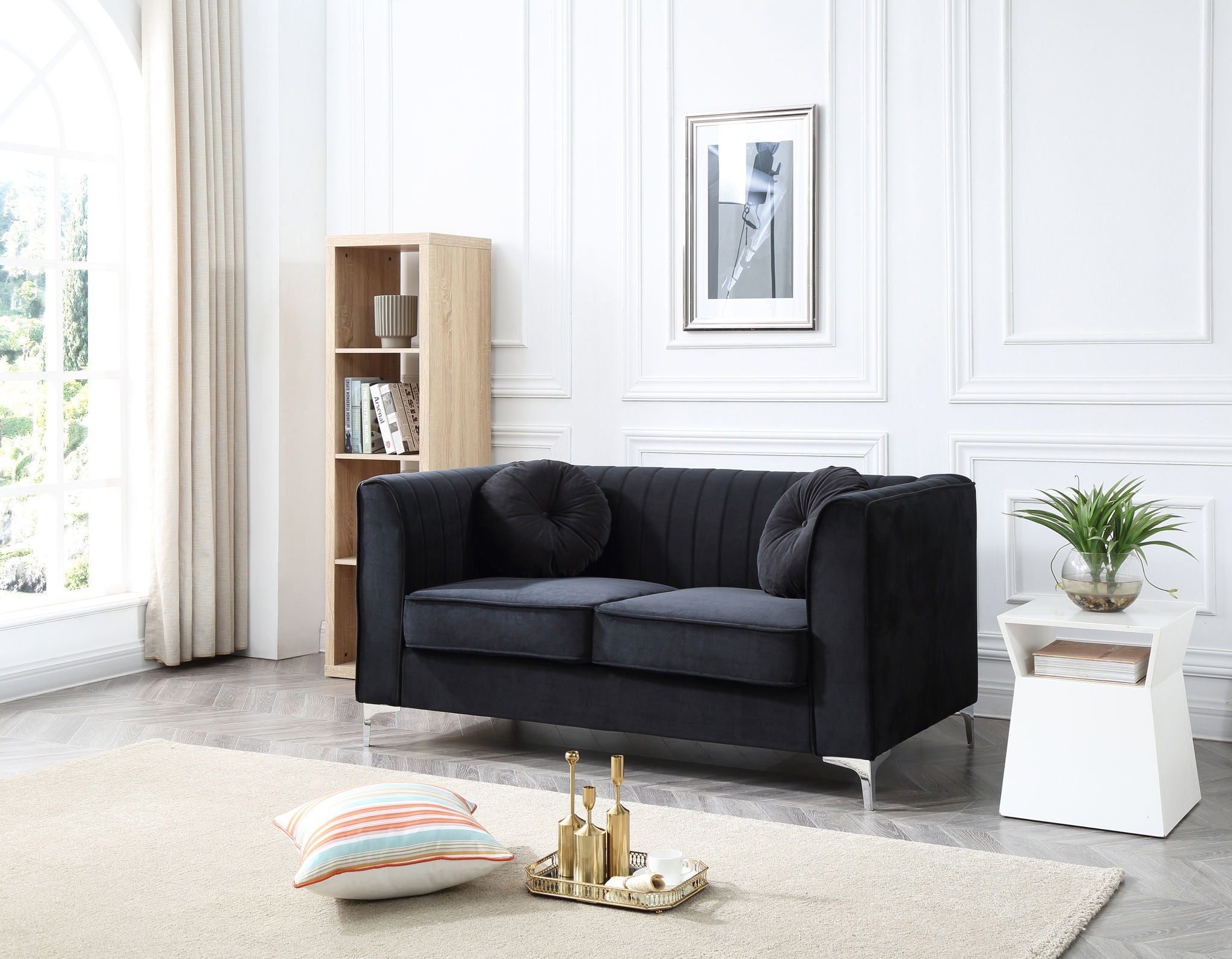Glam Styled Micro Suede Loveseat by HouseOfZazla