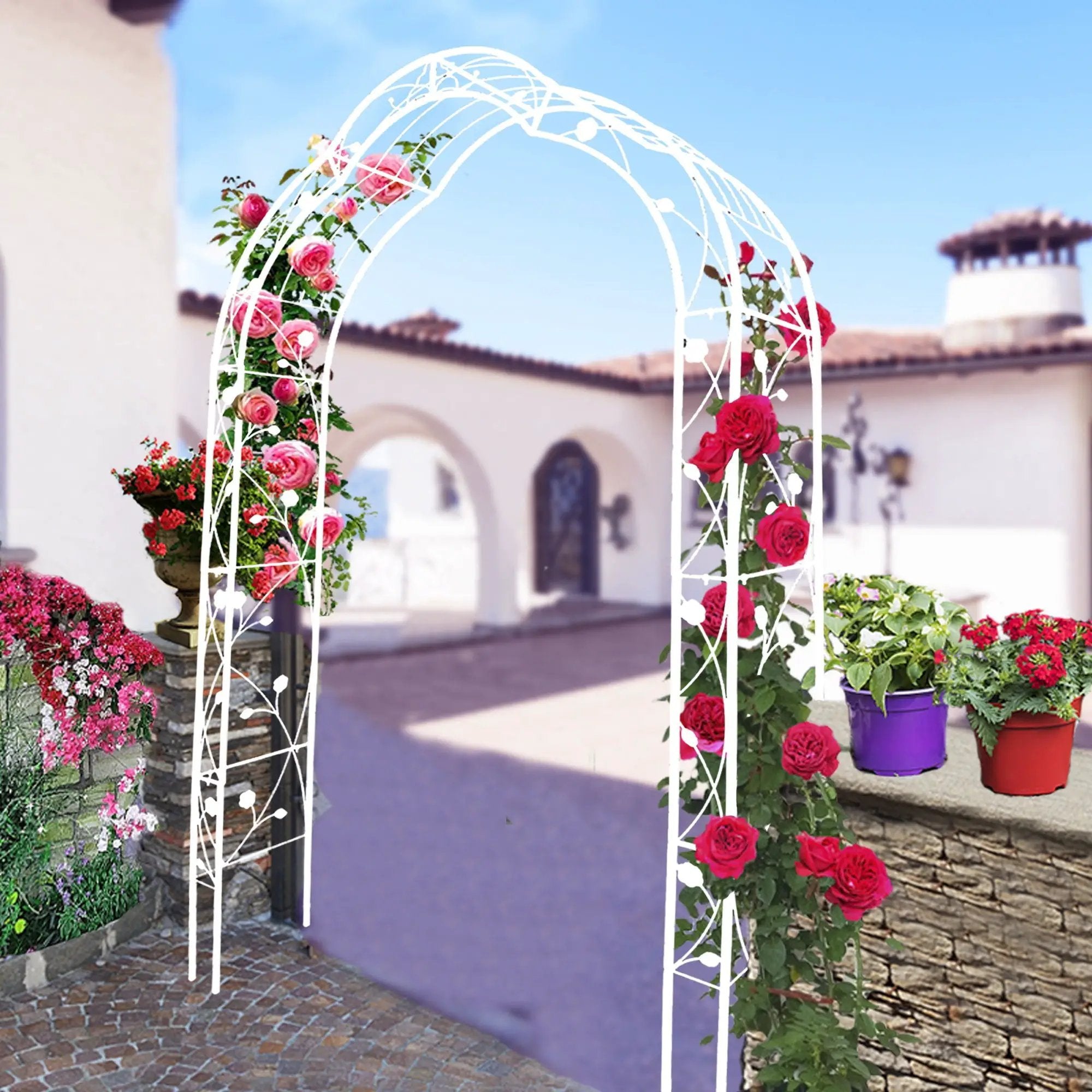 Metal Garden Arch Assemble Freely With 8 Styles Garden Arbor Trellis Climbing Plants Support Rose Arch by HouseOfZazla
