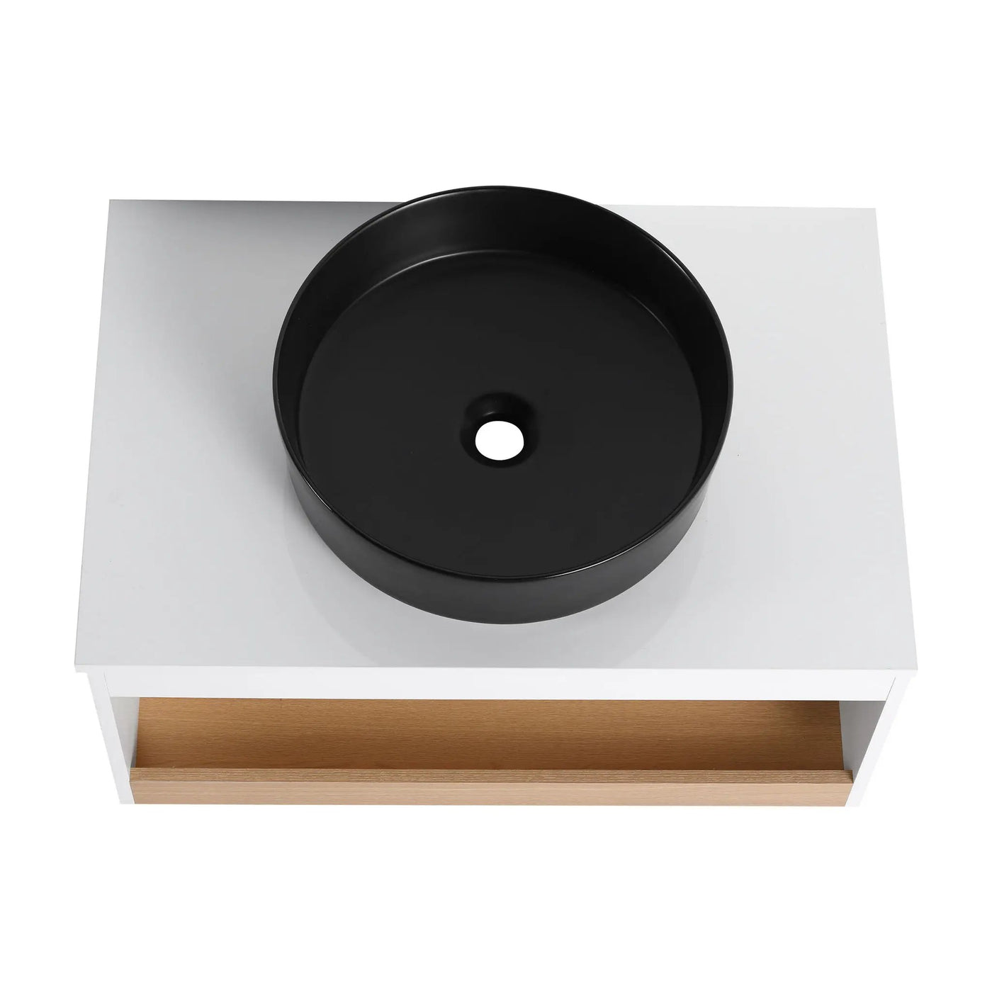 Floating Bathroom Vanity With Glossy Round Vessel Sink by HouseOfZazla