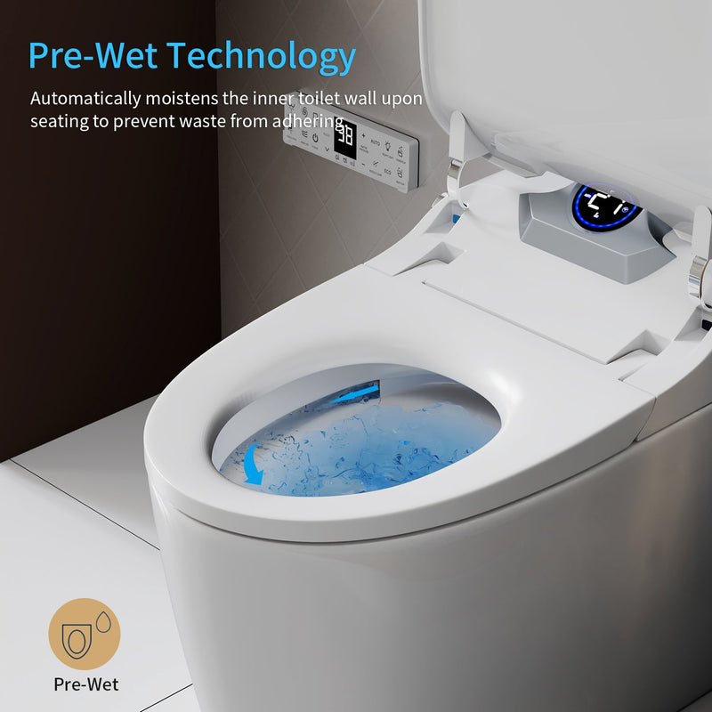 Smart Toilet Bidet Combo with Foot Sensor and Remote Control by HouseOfZazla