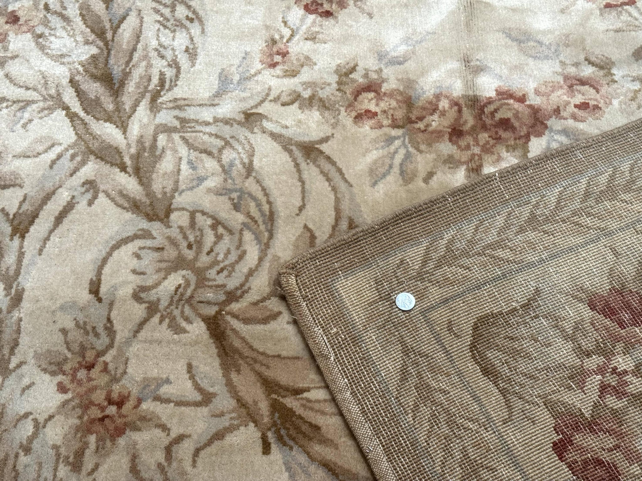 Chinese Aubusson Wool Rug 10x14, European Design, Thick Wool Pile by Jewel Rugs