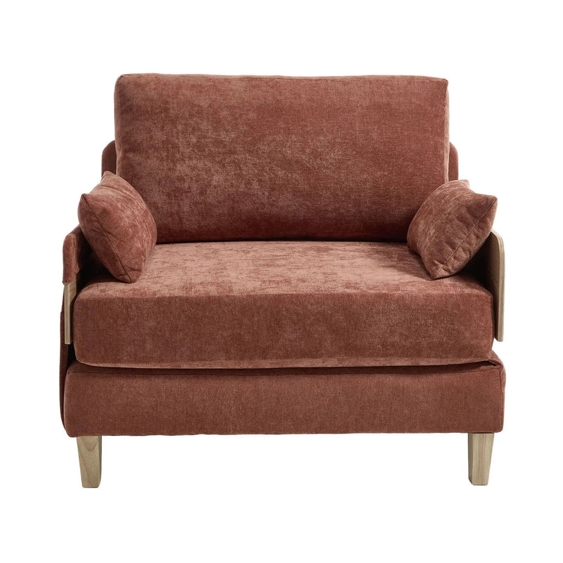 Mid Century Modern Foldable Sofa Bed, 3 In 1 Convertible Sleeper With 3 Pillows
