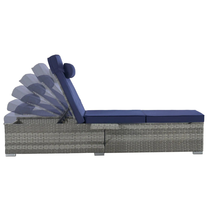 Outdoor Sofa Pe Rattan Furniture Deck Chair - Gray by HouseOfZazla