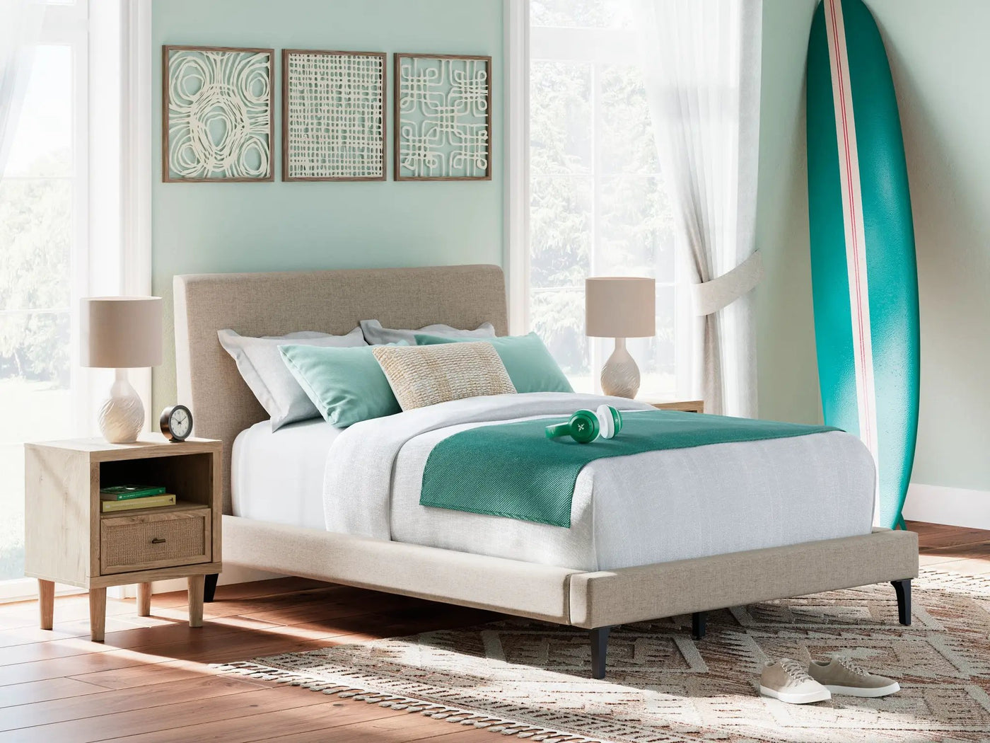 Cielden - Upholstered Bed With Roll Slats by Unique Piece Furniture