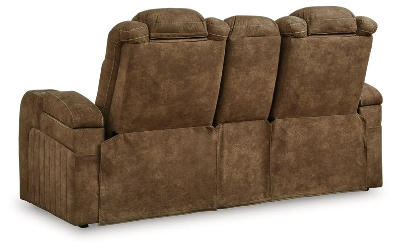 Wolfridge - Power Reclining Loveseat With Console /Adj Hdrst - Brindle by Unique Piece Furniture