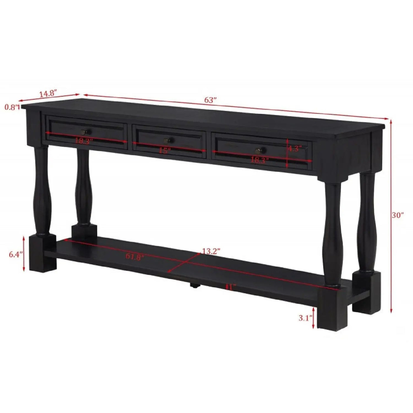 Long Console Table With Drawers And Shelf by Unique Piece Furniture