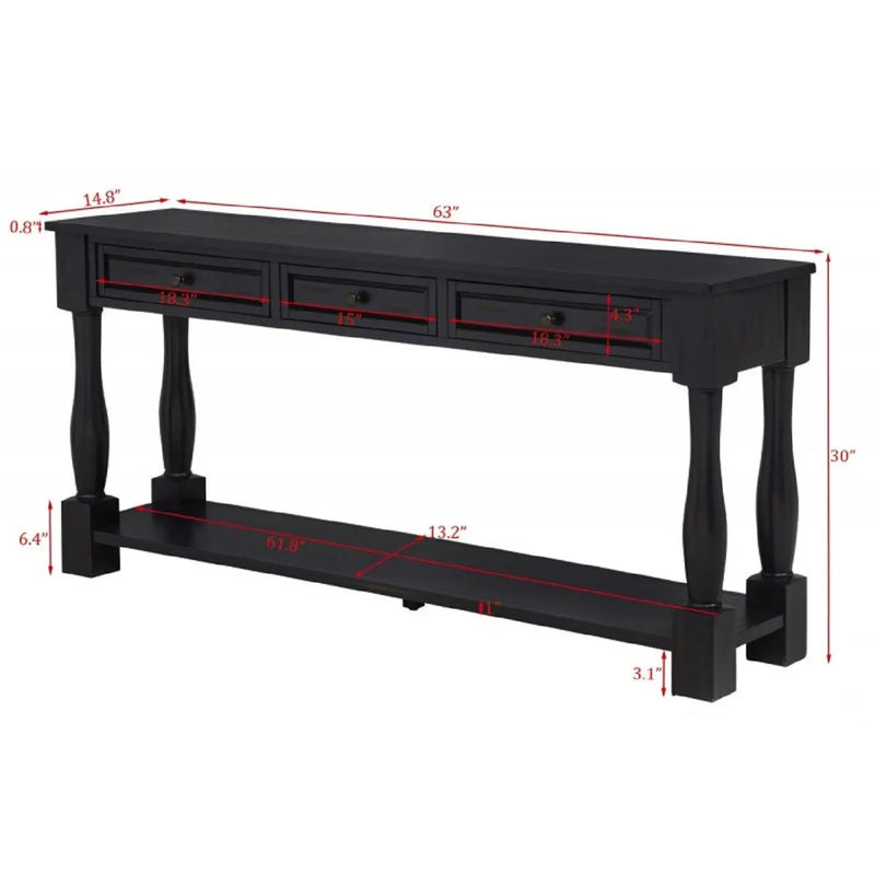 Long Console Table With Drawers And Shelf by Unique Piece Furniture