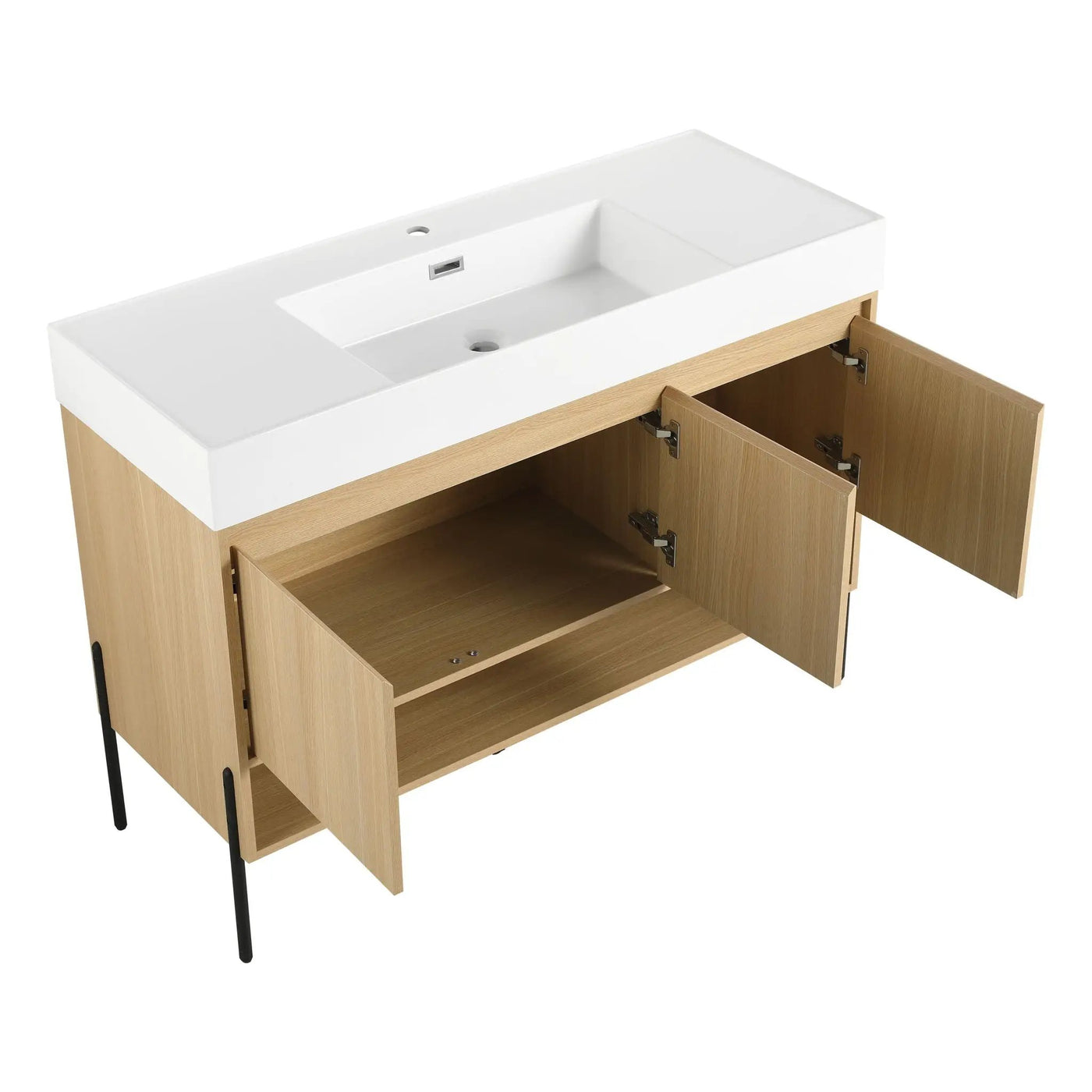 Modern Bathroom Vanity Combo With Single Resin Sink And Storage Cabinet by HouseOfZazla