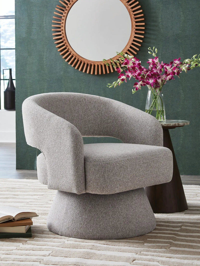 Nashkins - Swivel Accent Chair - Pebble by Unique Piece Furniture