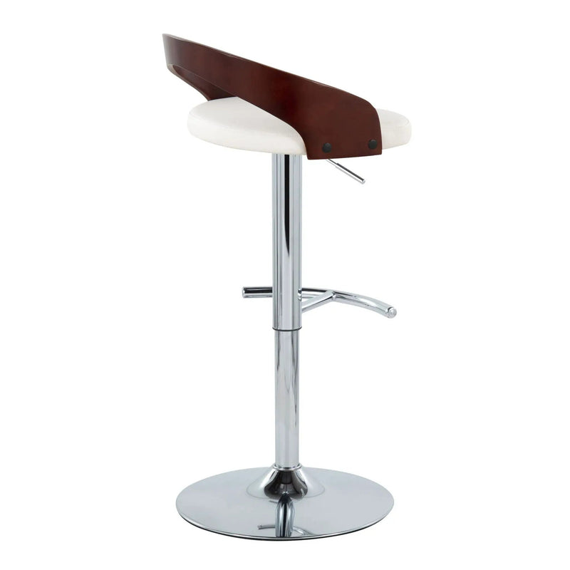 Grotto - Contemporary Adjustable Barstool & Swivel With Rounded T Footrest (Set of 2) by Unique Piece Furniture