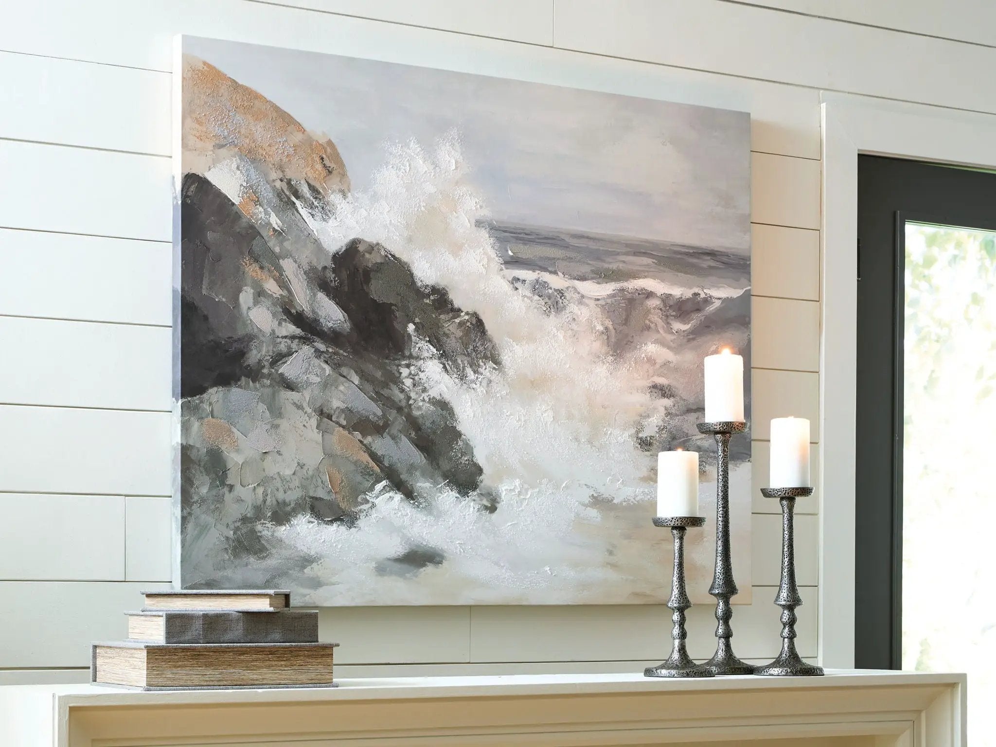 Worthner - Wall Art - Tan / Gray / White by Unique Piece Furniture