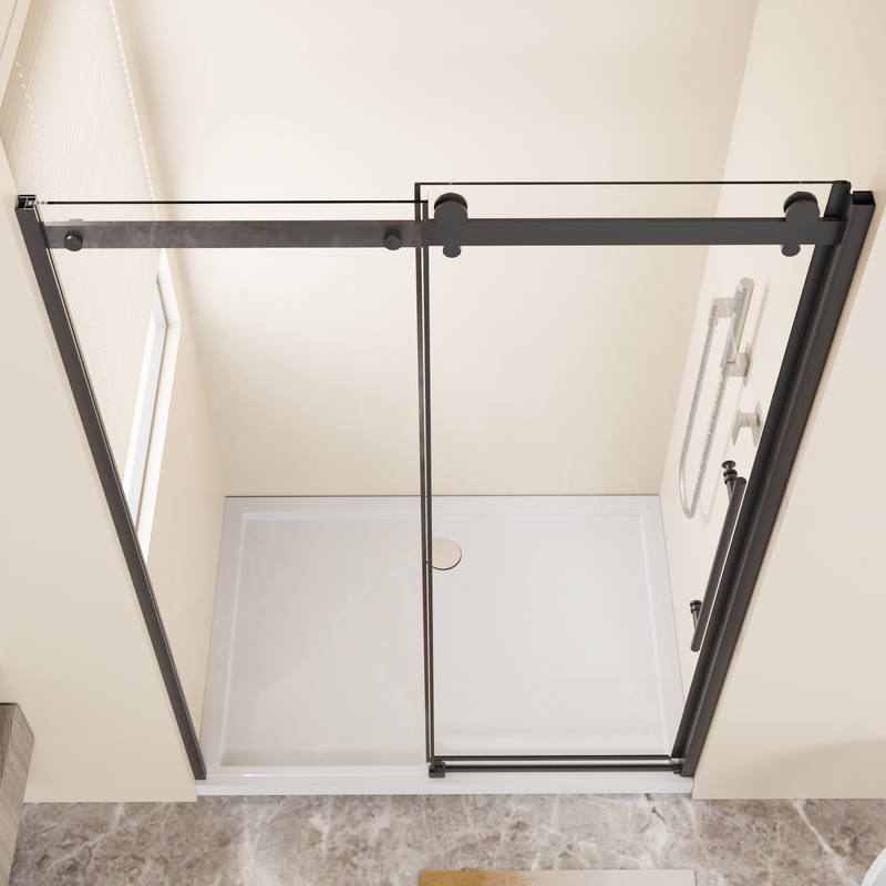 48 in W x 72 in H Frameless Sliding Shower Door by HouseOfZazla