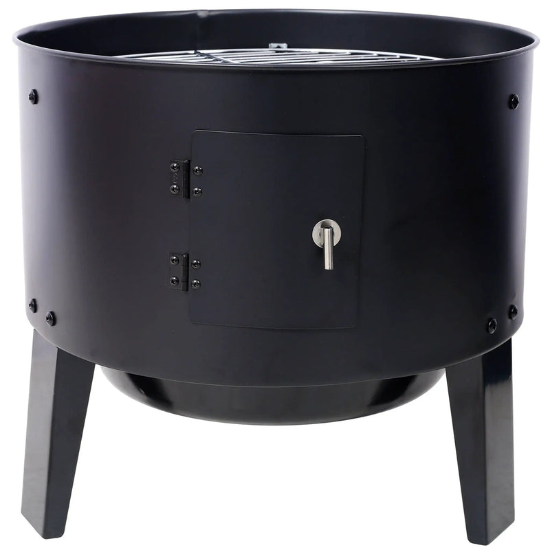 Portable Charcoal Smoker Grill For Outdoor Cooking - Black by HouseOfZazla