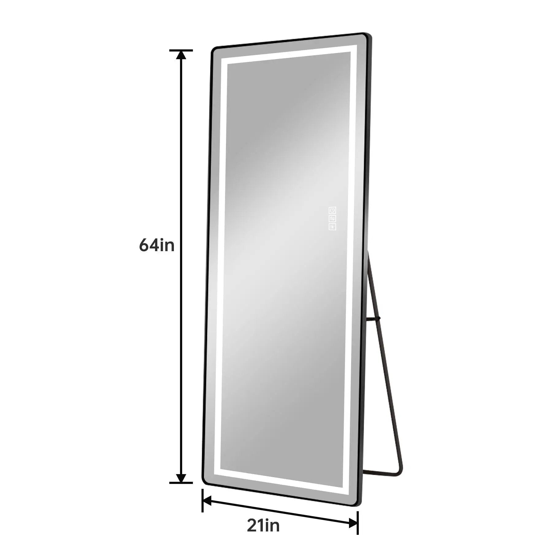 Full-Length Vertical Mirror With LED Light, Dimming Wall Mirror With Frame by HouseOfZazla