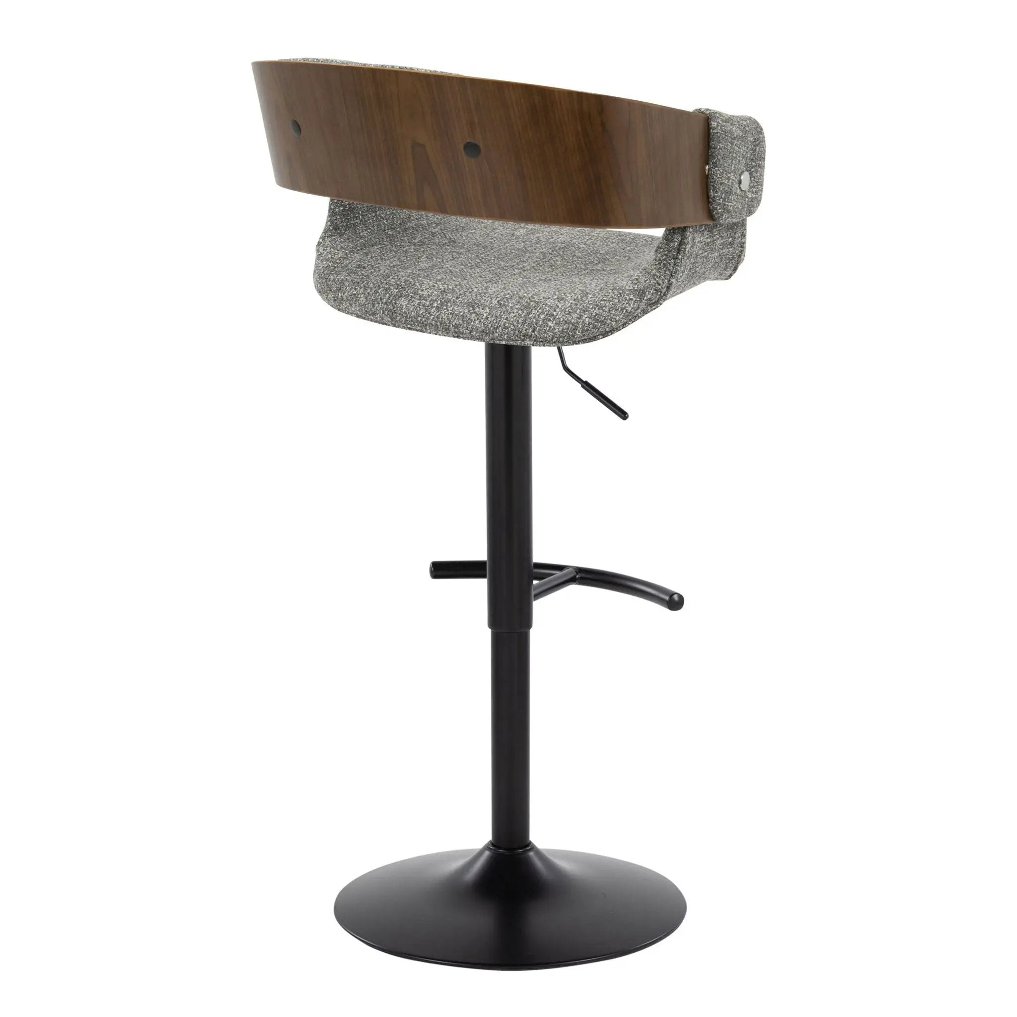 Elisa - Mid Century Modern Adjustable Barstool With Swivel & Rounded T Footrest (Set of 2) by Unique Piece Furniture