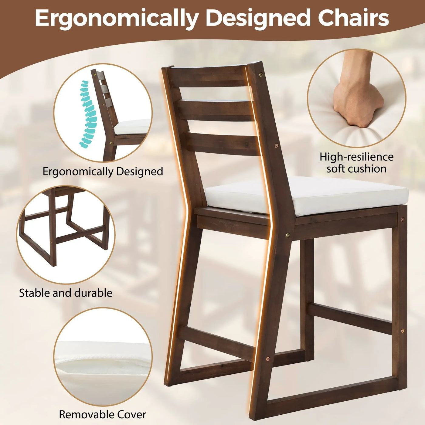 Patio Bar Set With Ergonomic Chairs by HouseOfZazla