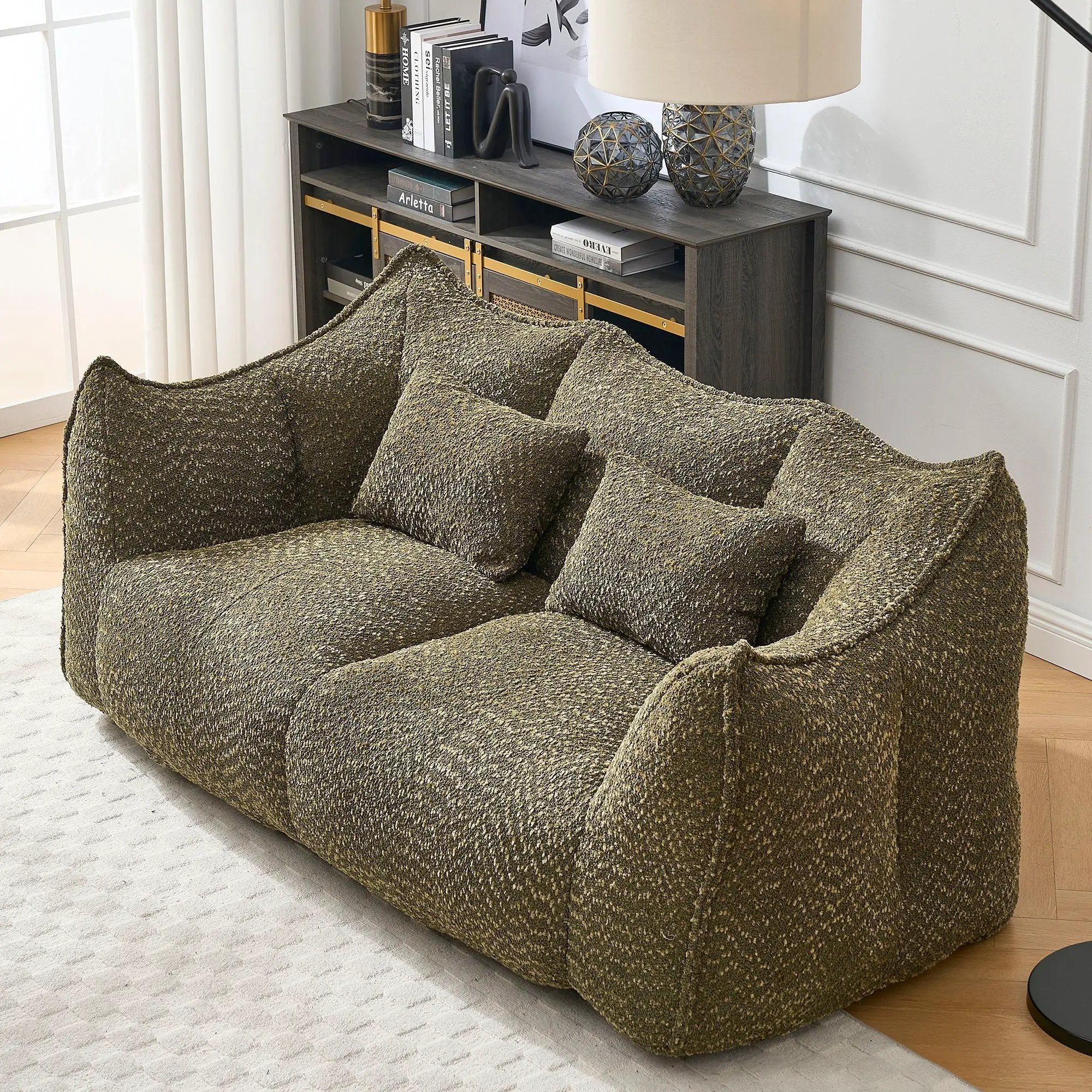 Comfortable Dual Beanbag Chair With High Resilience Foam Core For 2 People by HouseOfZazla