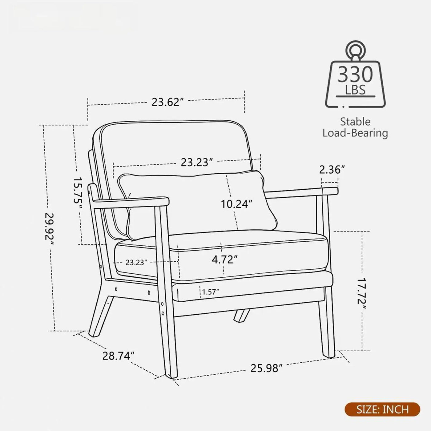 Living Room Chair With Lumbar Pillow by Unique Piece Furniture