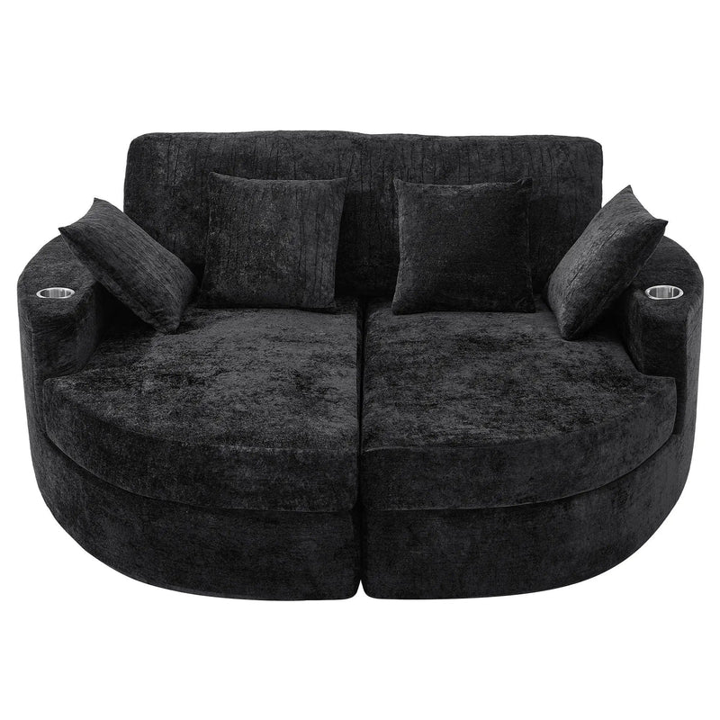 Boneless Design Upholstered Sofa Bed With Cup Holders by Unique Piece Furniture