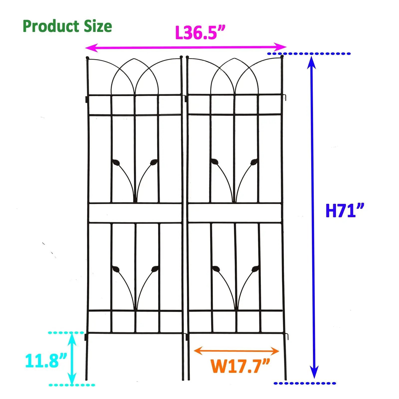 Metal Garden Trellis Rustproof For Climbing Plants Outdoor Flower Support by HouseOfZazla