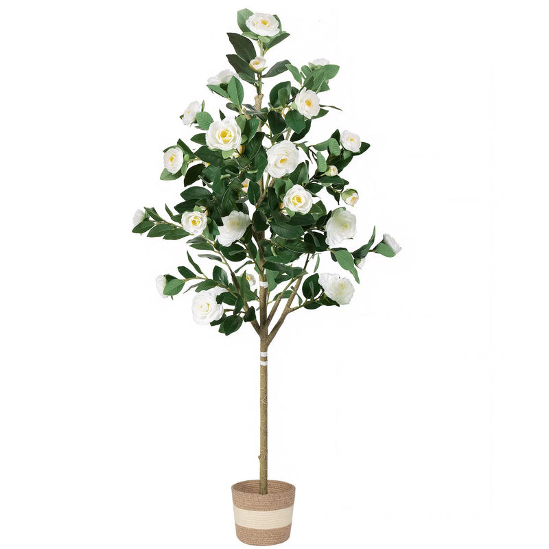 Artificial Camellia Tree 5-FT Faux Plants Indoor by HouseOfZazla