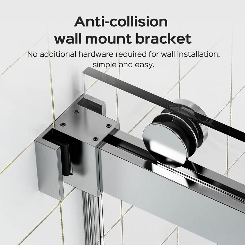 Frameless Double Sliding Soft-Close Shower Door, 3 / 8" (10Mm) Thick SGCC Tempered Glass Door, Matte by HouseOfZazla