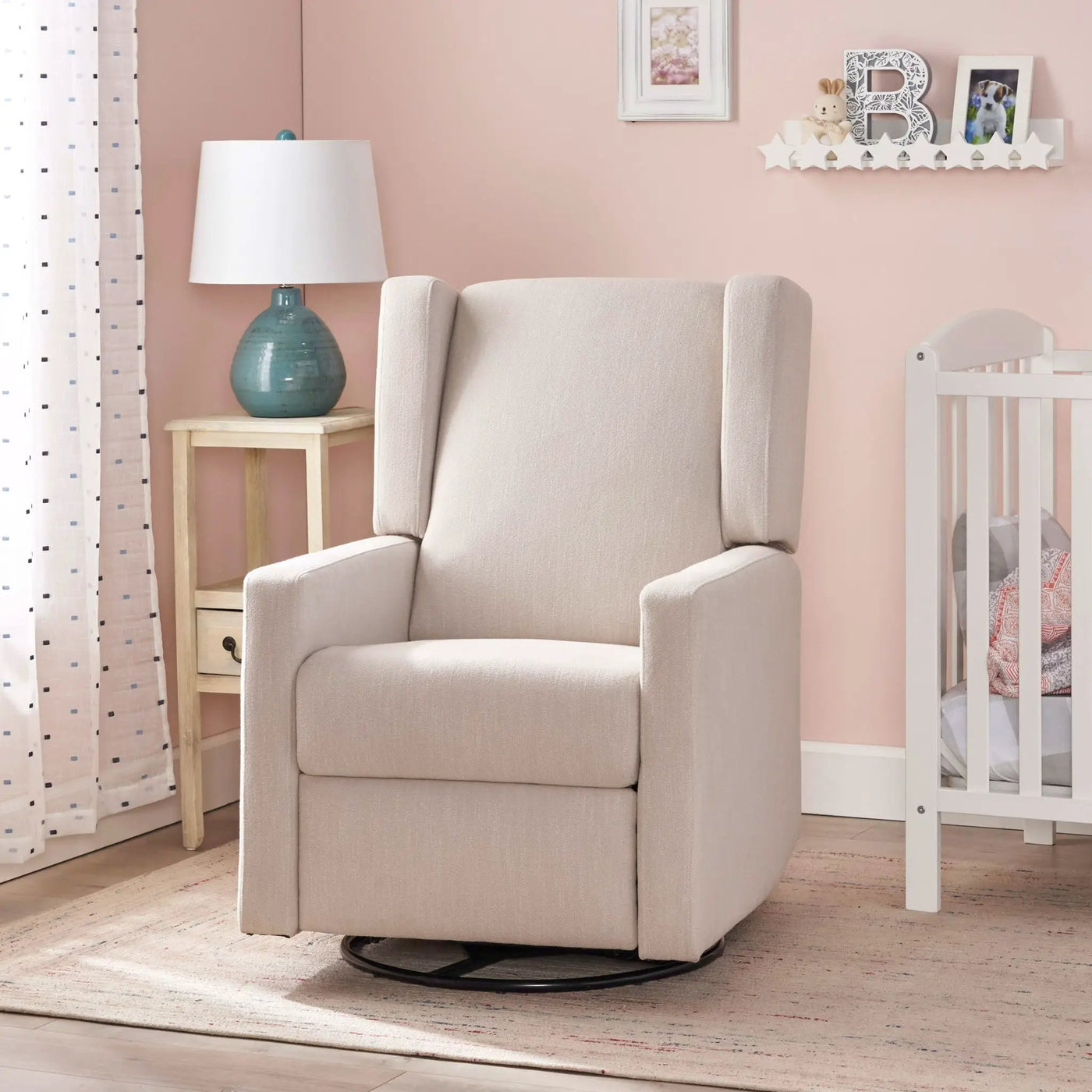 Landau Contemporary Fabric Upholstered Swivel Recliner by Unique Piece Furniture