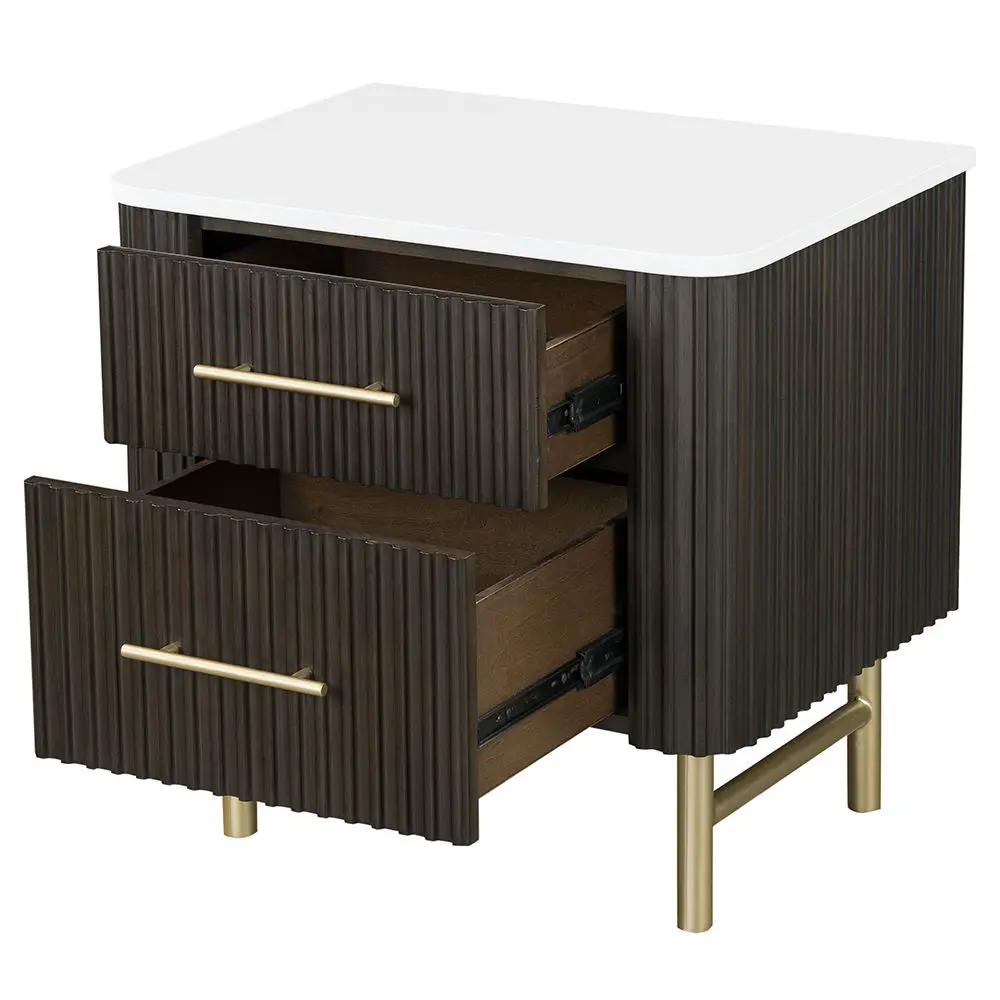 Clayten - Nightstand - Marble Top & Espresso by Unique Piece Furniture