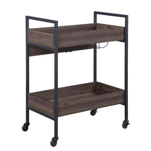 Jerrick - Serving Cart - Walnut & Black by Unique Piece Furniture
